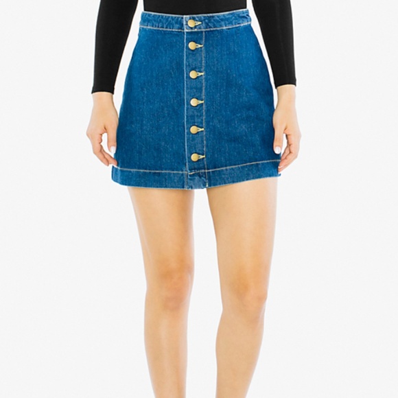 American Apparel Dresses & Skirts - American Apparel Denim Button Front A-Line Skirt